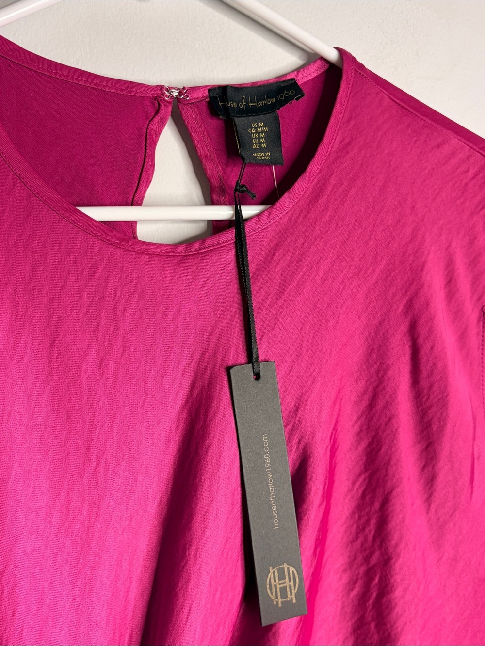 NWT House of Harlow 1960 Fuchsia Sleeveless Twist-Ring Maxi Dress medium - Picture 4 of 8
